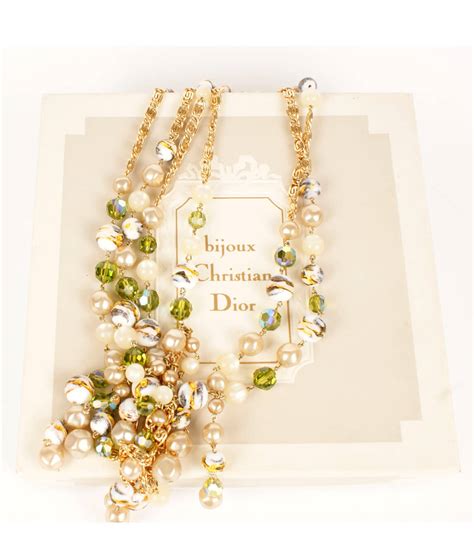 christian dior necklace real rice|Christian Dior beaded bracelet.